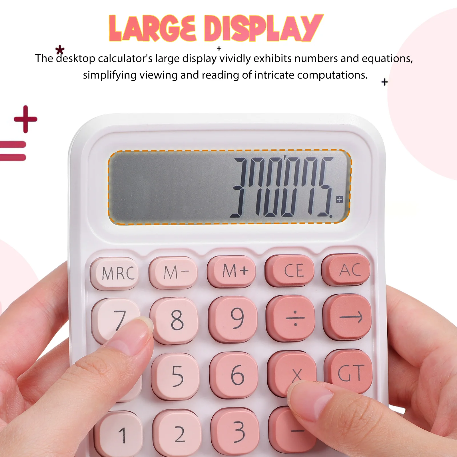 

Large Display 12- Desk Big Buttons Mechanical Student Office Home Use Cute Desktop Calculator Large Display 12 Digits Easy