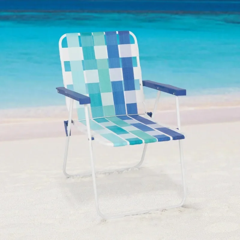 

Tool new, Blue Tonal StripeFolding Beach Web Fabric Chair