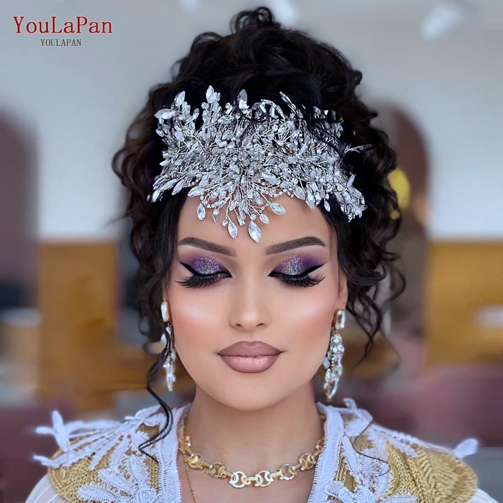 

TOPQUEEN HP372 Luxury Wedding Crown Forehead Headband for Bride Hair Accessories Queen Tiara Bridal Headdress Women Headwear
