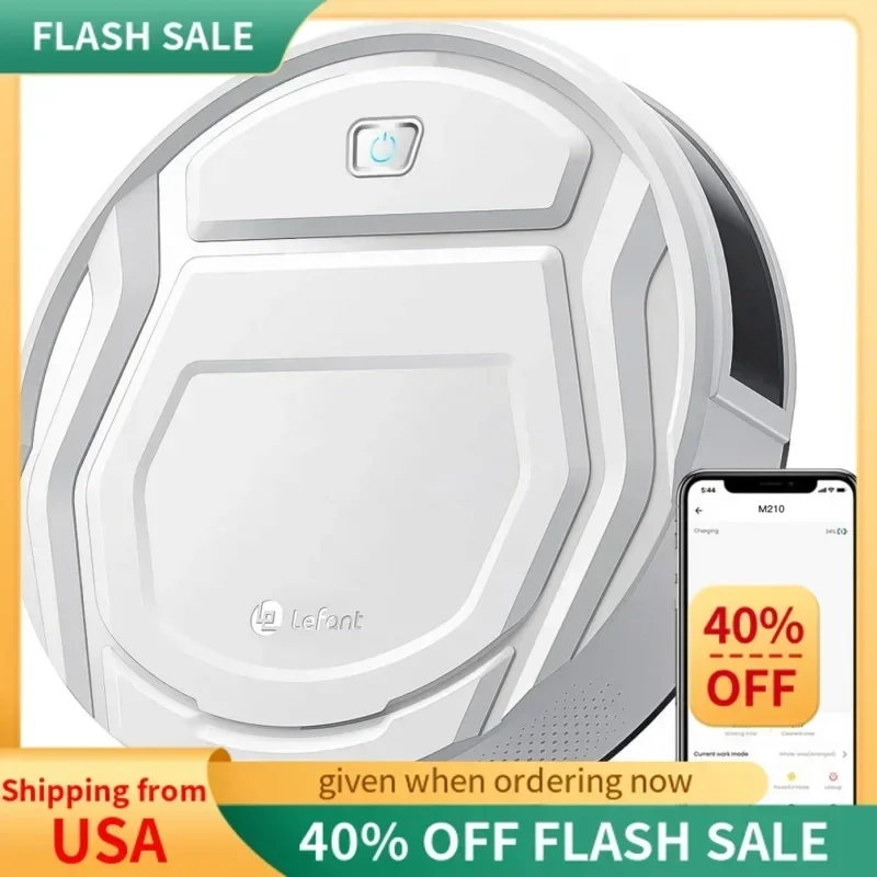 QWLefant Robot Vacuum Cleaner,Tangle-Free,Strong Suction,Slim,Low Noise,Automatic Self-Charging,Wi-Fi/App/Alexa Control,Ide