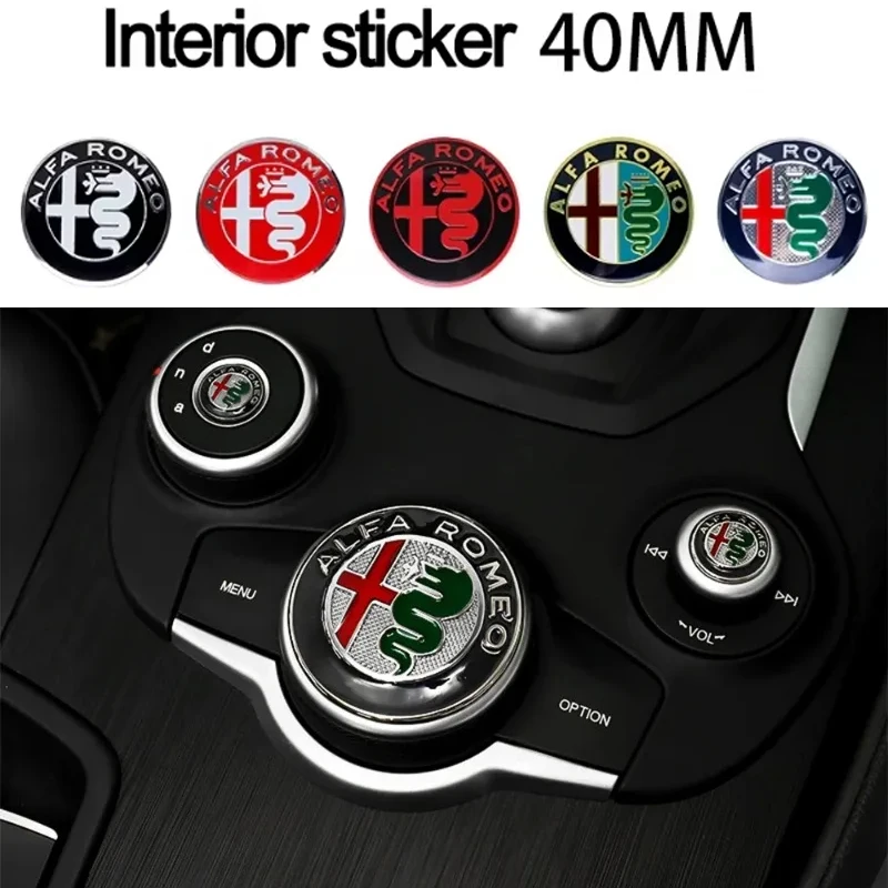 

2026 Горячая автомобильная наклейка 40 мм, автомобильная эмблема на руль, наклейка на ручку центральной консоли, значок для Alfa Romeo Giulietta Mito Giulia Stel
