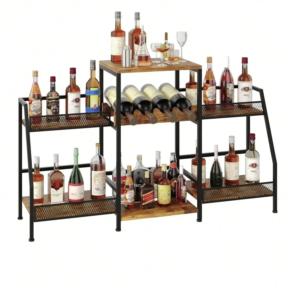 

Bar Cabinet, Liquor Cabinet Bar With Storage, Bar Cabinet With Wine Glass Holder, Industrial Coffee Bar For Home, Kitchen, Dini