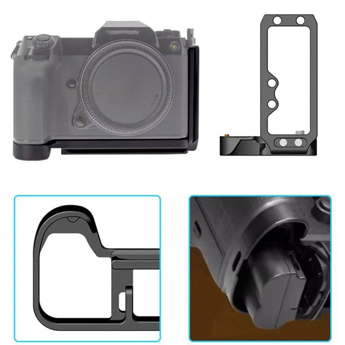 goodidea Quick-Release Plate for Fujifilm GFX100S/GFX50SII Cameras Mirrorless L-Shaped Vertical Shooting Plate Metal Base