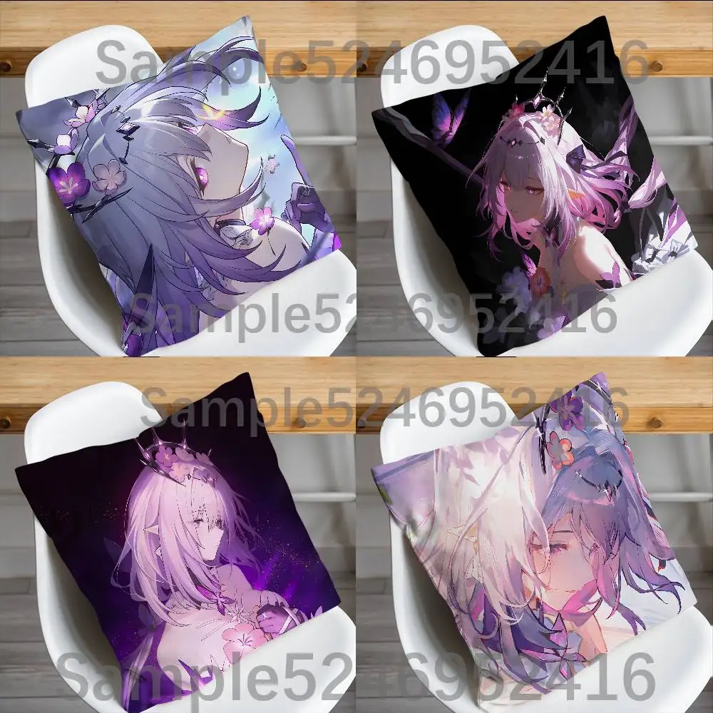 Castorice HSR H-Honkai Star Rail Cushion Cover Pillow Cover Decor Pillowcase Printed Cushion Case For Couch