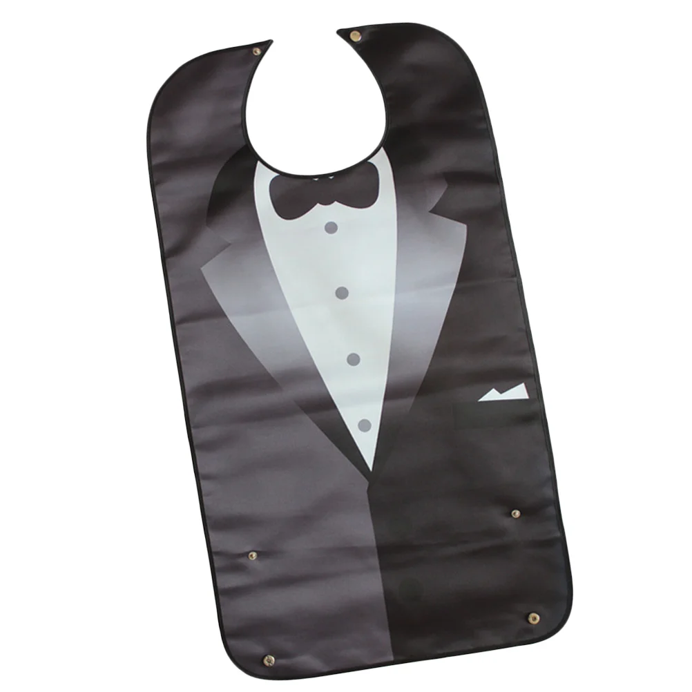 

Adult Bib Waterproof Apron Black Large Size Washable Clothing Protector Aid Apron for Adults Mealtime Care Nursing Home Hospital