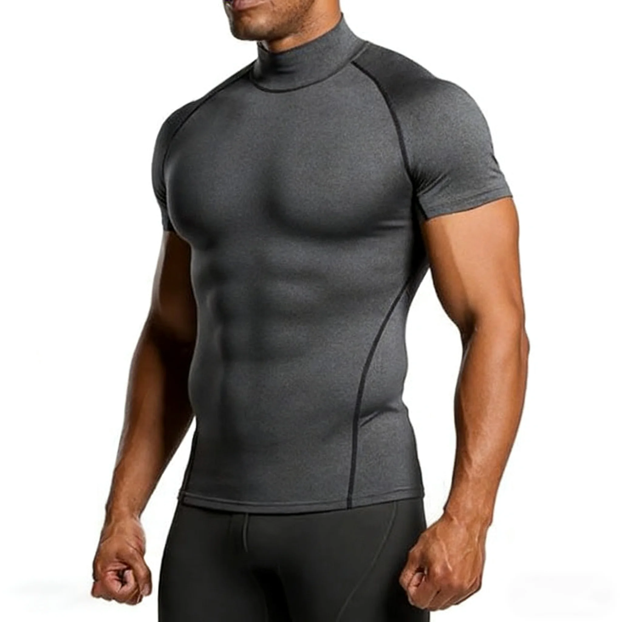 Herren T-Shirt Sommer Sportbekleidung Männer Tops Tee Sommer Kompressions-T-Shirt Fitness-Kleidung Eng Anliegendes Casual T-Shirt für Männer – Detail 2