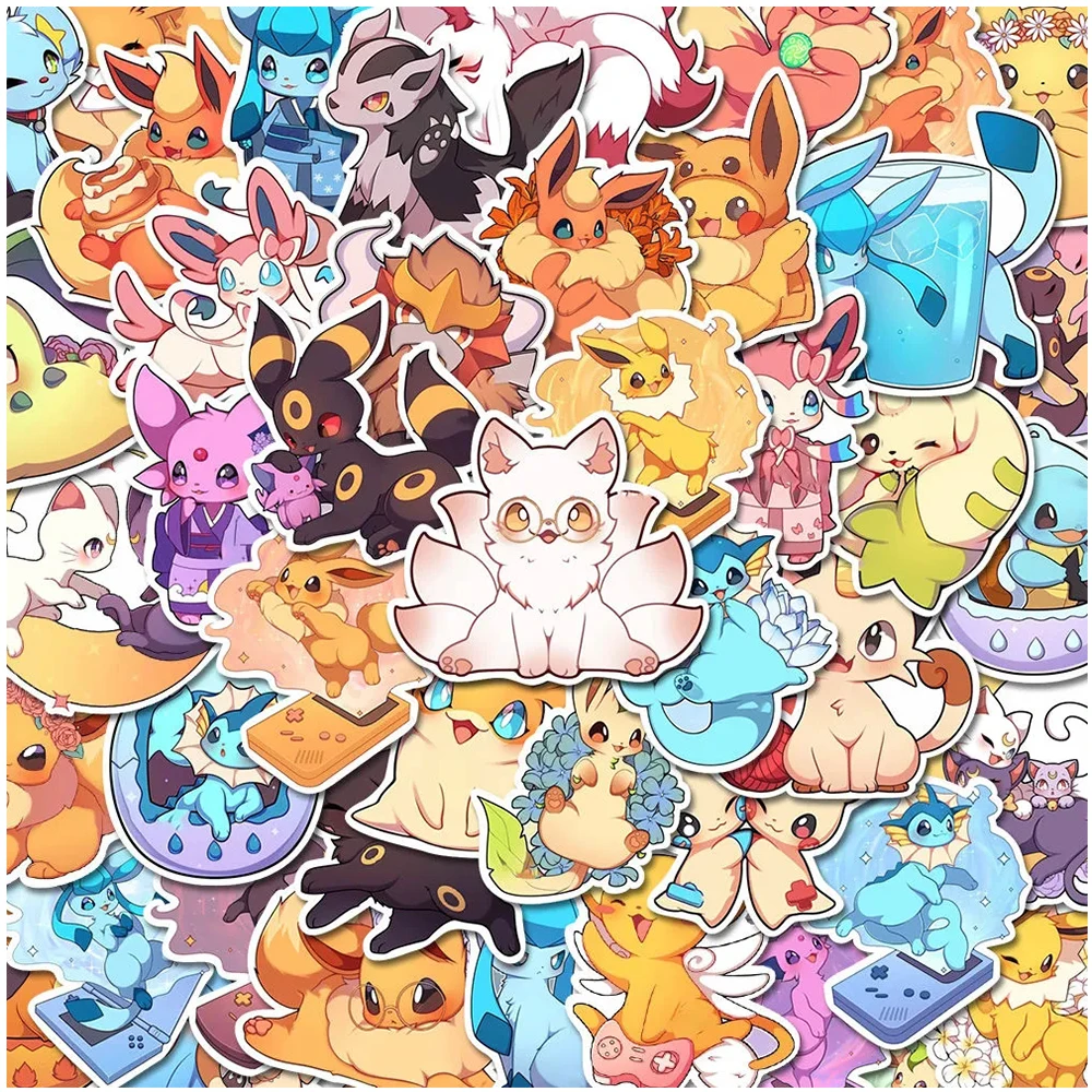 

10/30/50/100pcs Kawaii Pokemon Anime Graffiti Stickers Cute Cartoon Pikachu Decals DIY Phone Water Bottle Diary Kids Sticker Toy