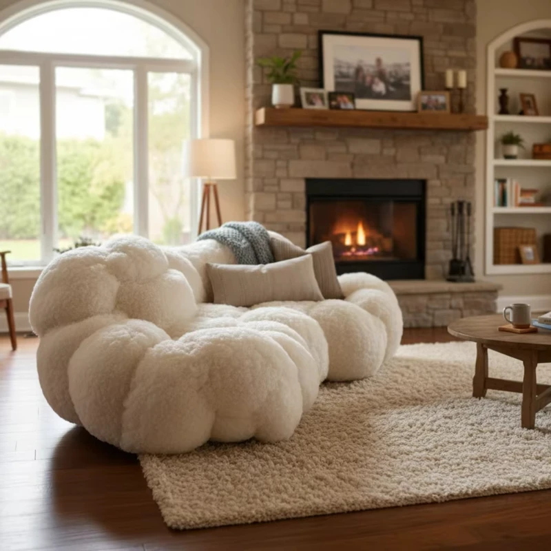 

Creative cloud sofa, simple design living room fabric leisure chair soft relaxing sofa