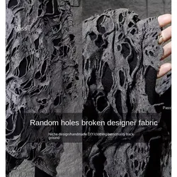 Tear Double-layer Knitted Composite Creative Elastic Black and Gray Texture Skirt Fabric Reconstructed Three-dimensional Fabric