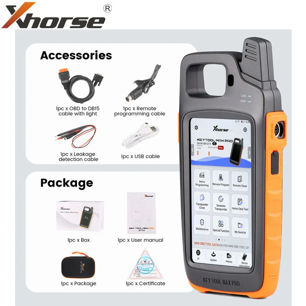 Xhorse VVDI Key Tool Max PRO Combines Key Tool Max and Mini OBD Tool Functions Adds Voltage and Leakage Current Functions