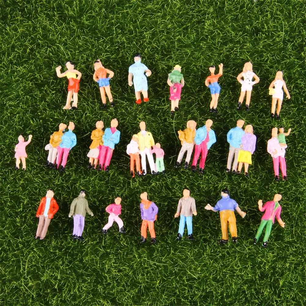 10pcs/25pcs 1:87 Plastic Model Railway Painted Mixed Figures/People connected Model People Perfect for layout or diorama