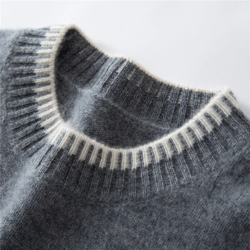 Addonee suéter feminino 100% caxemira, gola redonda, pulôver de luxo, estilo simples, malhas de caxemira, outono inverno, roupas femininas