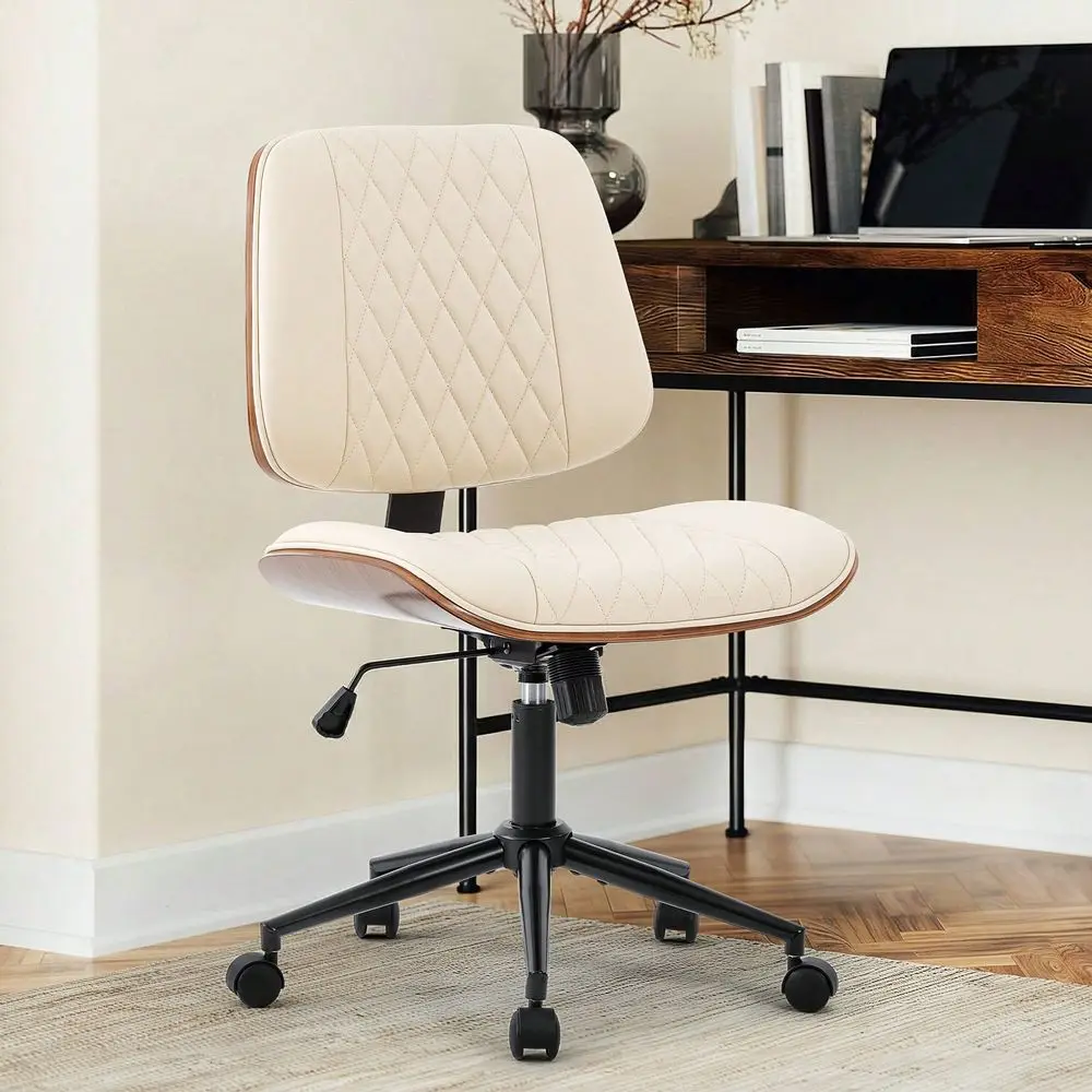 

office chairs computer chairOffice Chair Armless, Adjustable Height PU Leather Desk Seating With 360 Swivel And Rocking Function