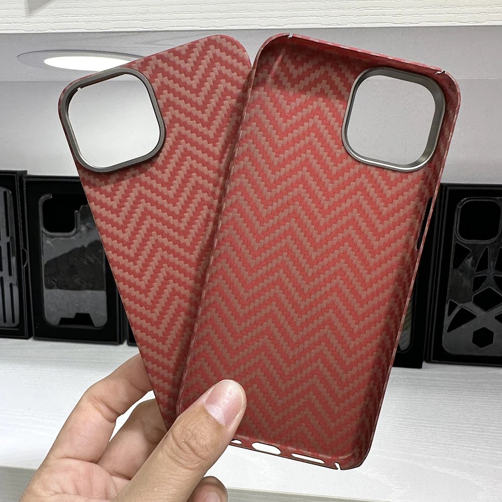 

New! Real Aramid Fiber Carbon Fiber Phone For iPhone 12/13/14 Pro Max Carbon Fiber For IPhone 14Pro Max CASE Cover