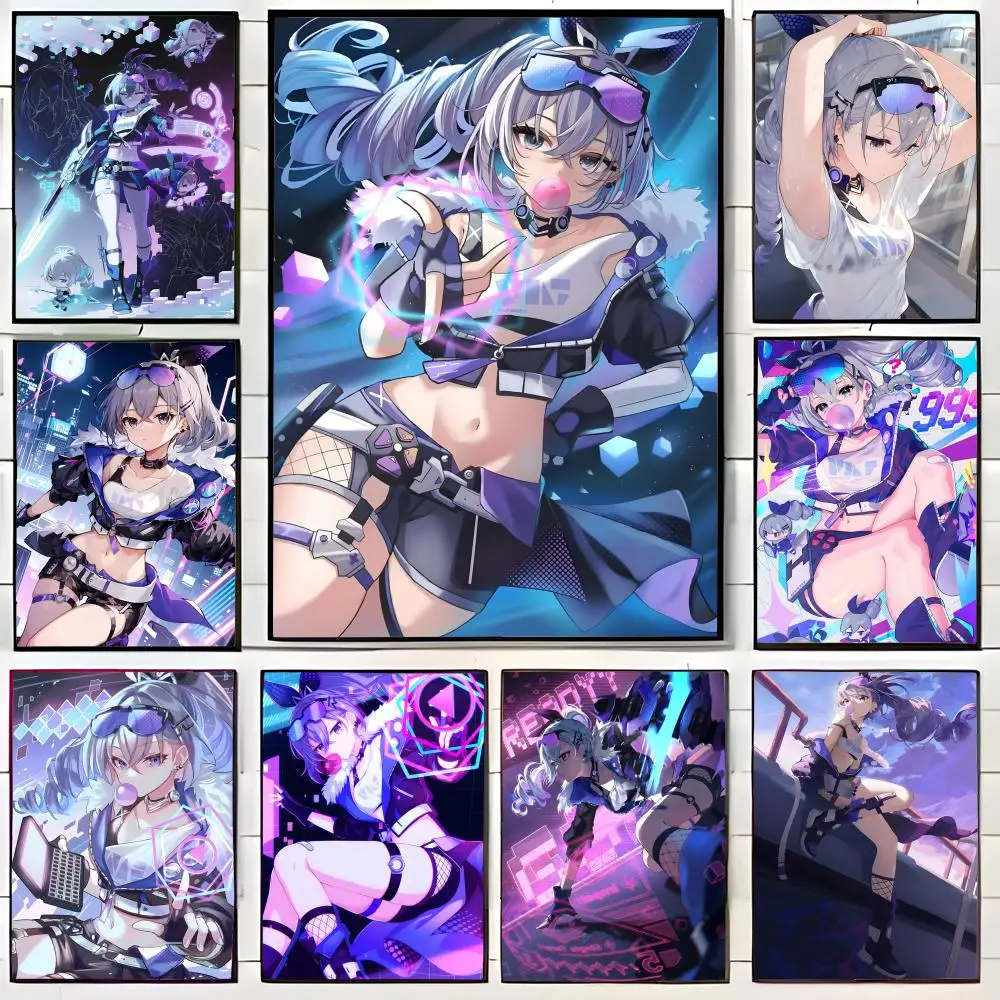 Póster decorativo de H-Honkai Star Rail Silver W-Wolf, póster artístico impreso para pared, decoración del hogar, regalo sin marco