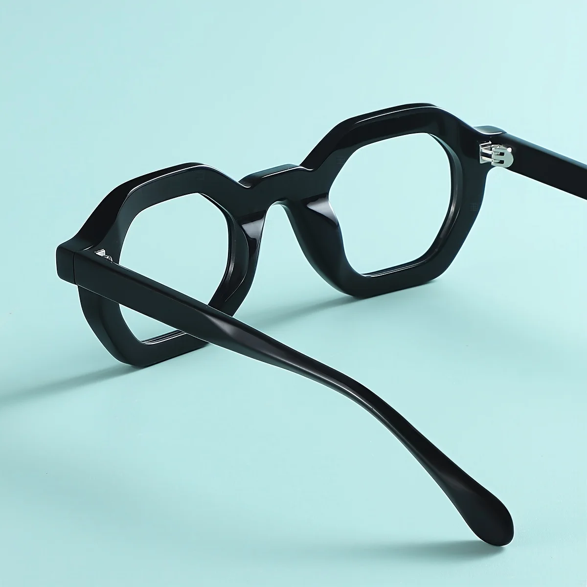 Glasses for Women Men |   Fytoo, Black Glasses, Hexagonal Glasses, Acetate Glasses, Full Rim Glasses, Ft1602-01