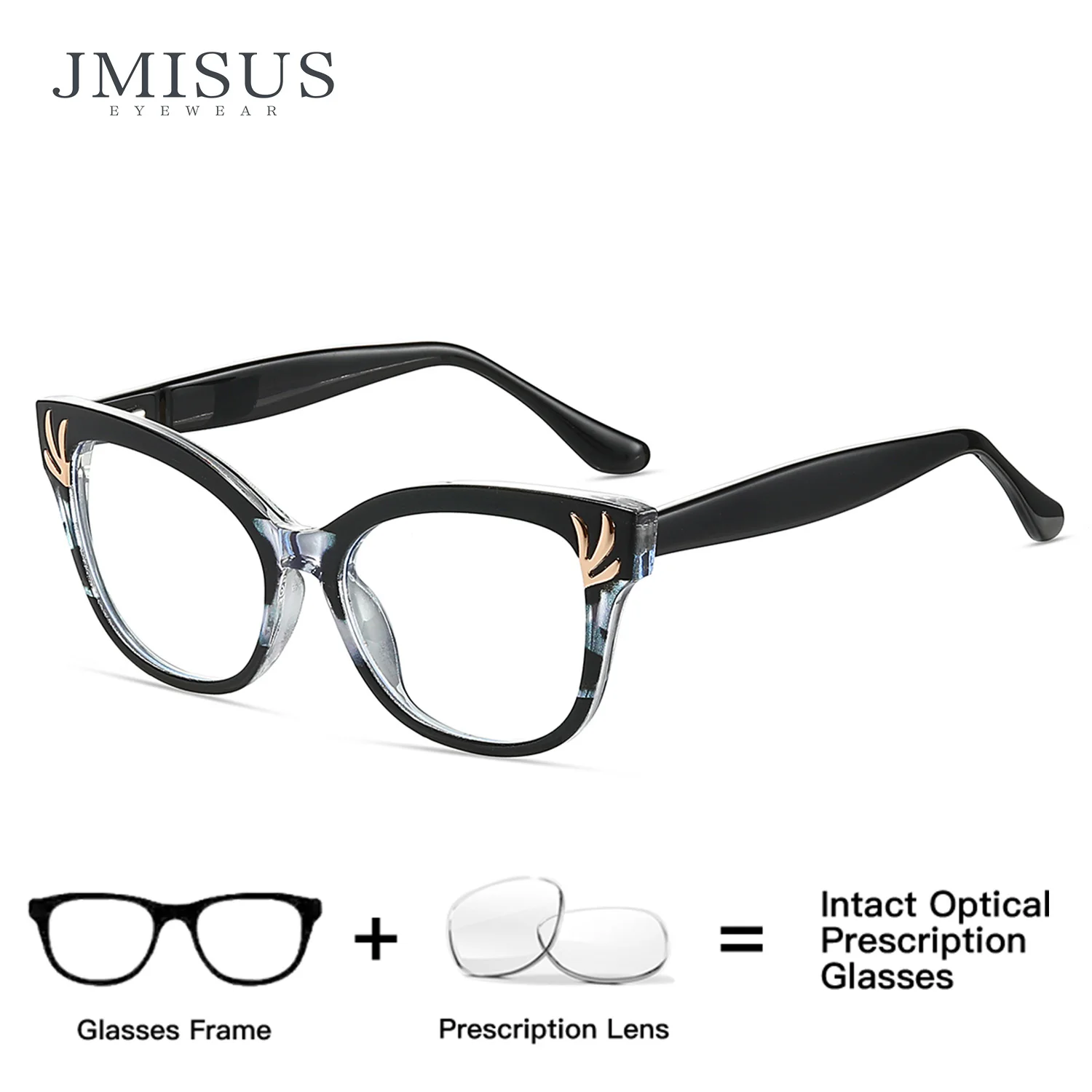 

JMISUS 2026 Custom Cat Eye Handmade Acetate Optical Glasses for Woman Anti-Blue Light Square Multifocal Prescription Eyewear