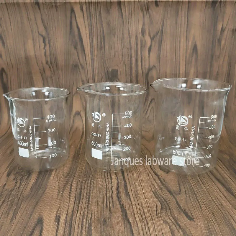 さまざまなセット実験室用ホウケイ酸ガラスビーカースケール計量カップ耐熱ガラス化学容器