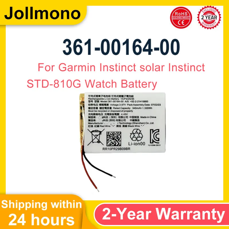 Nueva batería de repuesto Original 361-00164-00 para Garmin Instinct solar Instinct STD-810G batería de reloj + herramientas gratuitas