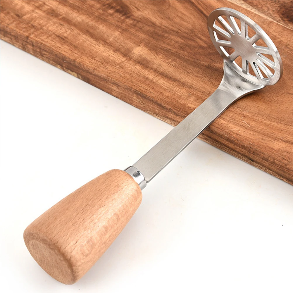 

2pcs Potato Ricer Masher Small Stainless Steel Manual Crusher Wooden Handle Veggie Press Tool Kitchen Accessories