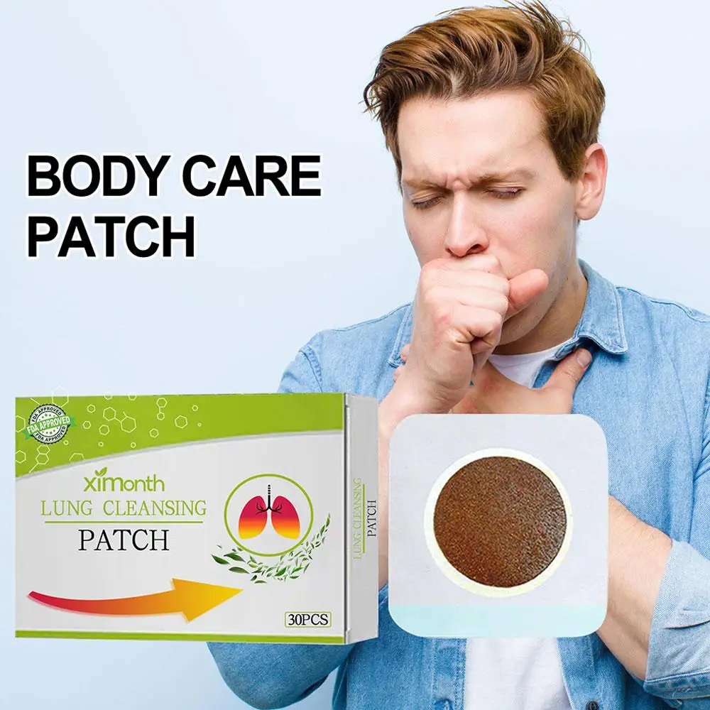 30pcs Lung Cleansing Patch Effective Cough Relieve Nasal Discomfort Cleanse Lung Plasters Patches Body Health Care