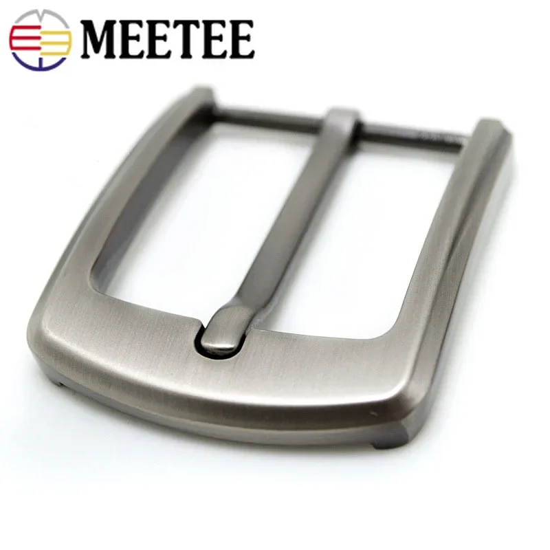 Meetee 1/2/5pc 40mm Metal Belt Buckles Brushed Pin Buckle Head for Men\'s Cowboy Hardware Accessory DIY Leather Craft Fit 37-39mm