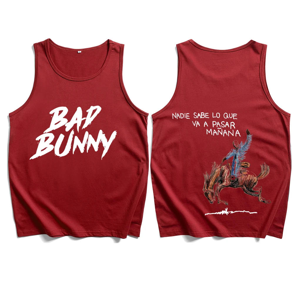 Nadie Sabe Lo Que Va A Pasar Manana Bad Bunny 2024 Tank Tops Vest T-Shirt Unisex T-shirt Sleeveless Summer Casual Regular