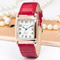 Quartz Movement Leather Band Watches for Woman Top Brand Luxuxy Watch Women Simple Square Dial Wristwatch Zegarek Damsk