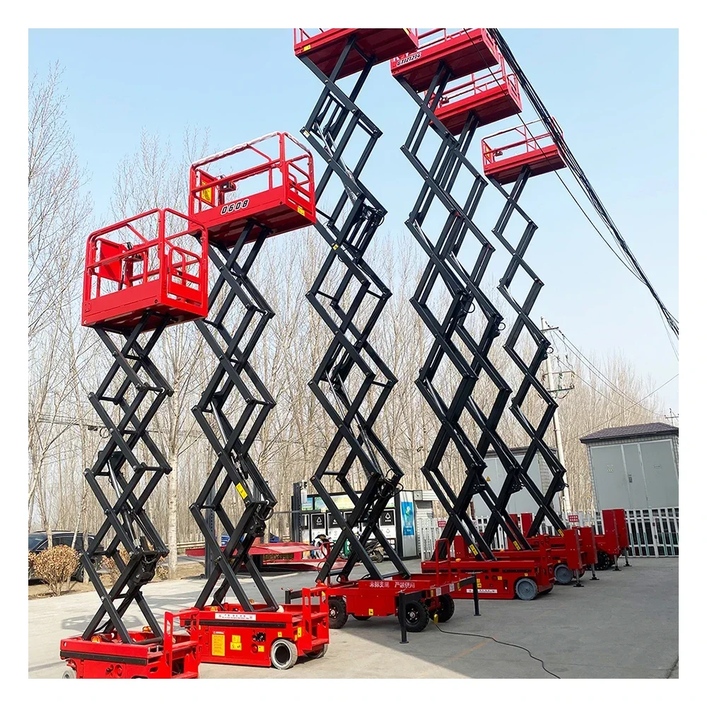 Aerial work platform 320kg 350kg self propelled hydraulic scissor lift platform table 8m 12m 10m electric scissor lift truckHOT