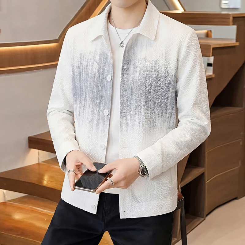 Men's Sunscreen jacket spring men turndown collar Light and thin coat man Breathable casual wear Quick-drying Sunscreen clothing