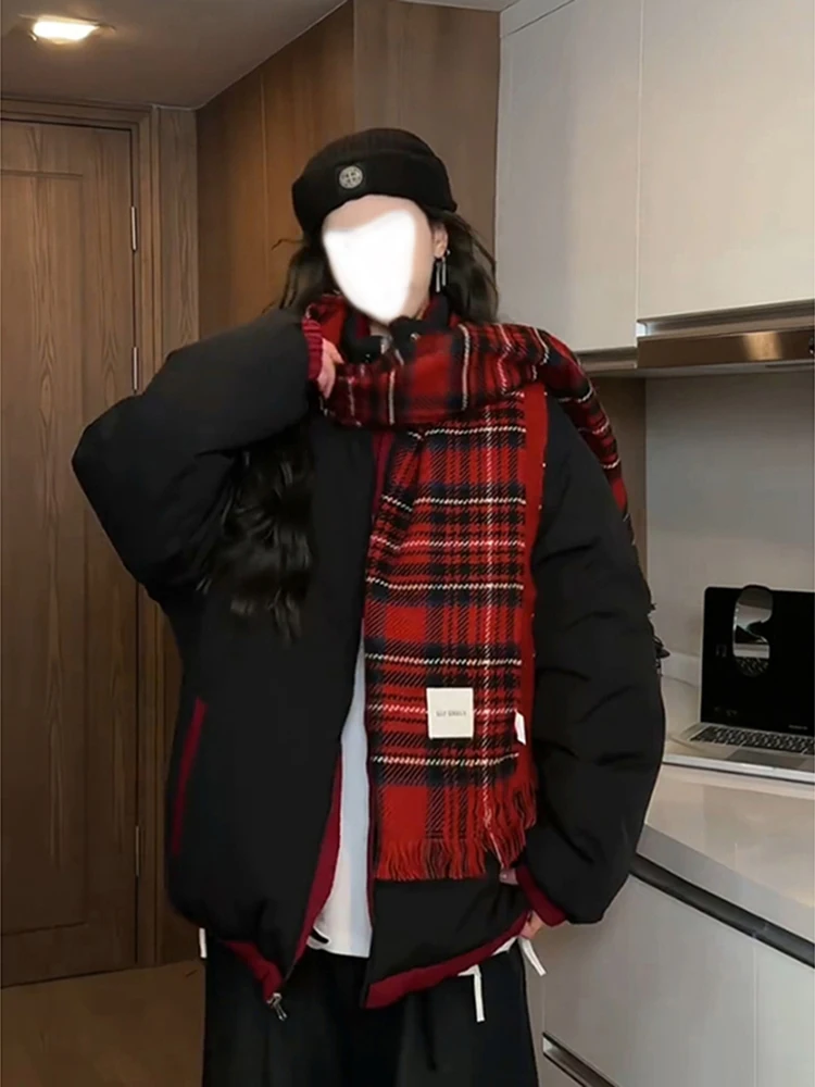 

Thiened American Sle Men's Double-Sided Wear down Cotton Jaet Winter Warm ort Sle Baseball Coat Waterproof Workwear