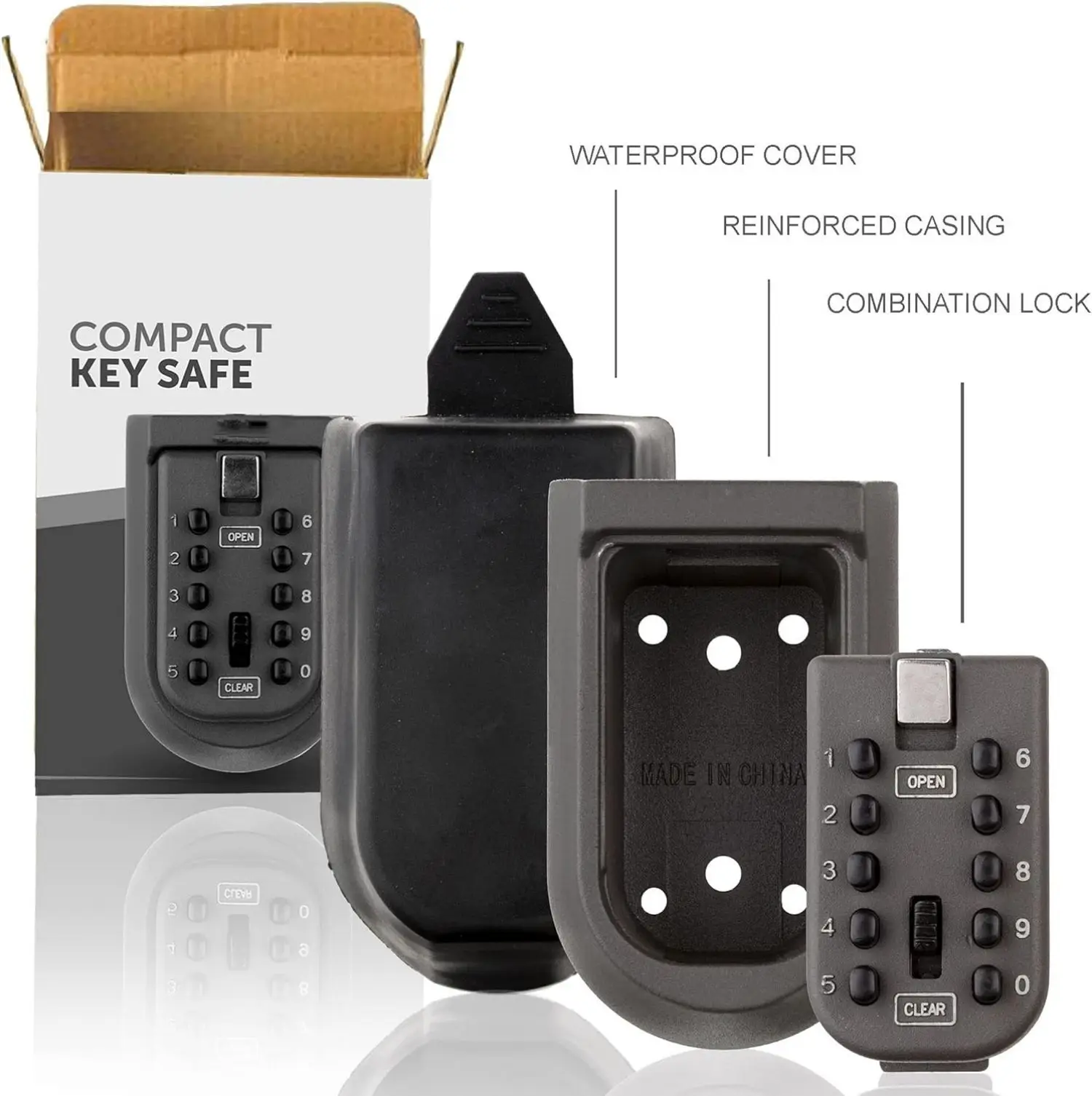 Imagem -06 - Impermeável Anti-lost Password Keysafe Box Wall-montado Metal Safety Box Caixa de Armazenamento ao ar Livre Bh001 Digital Button Key Safe