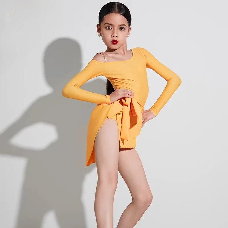 

Children's Latin Dance Autumn/Winter New High end Girls' Practice Clothes Professional Performance Set