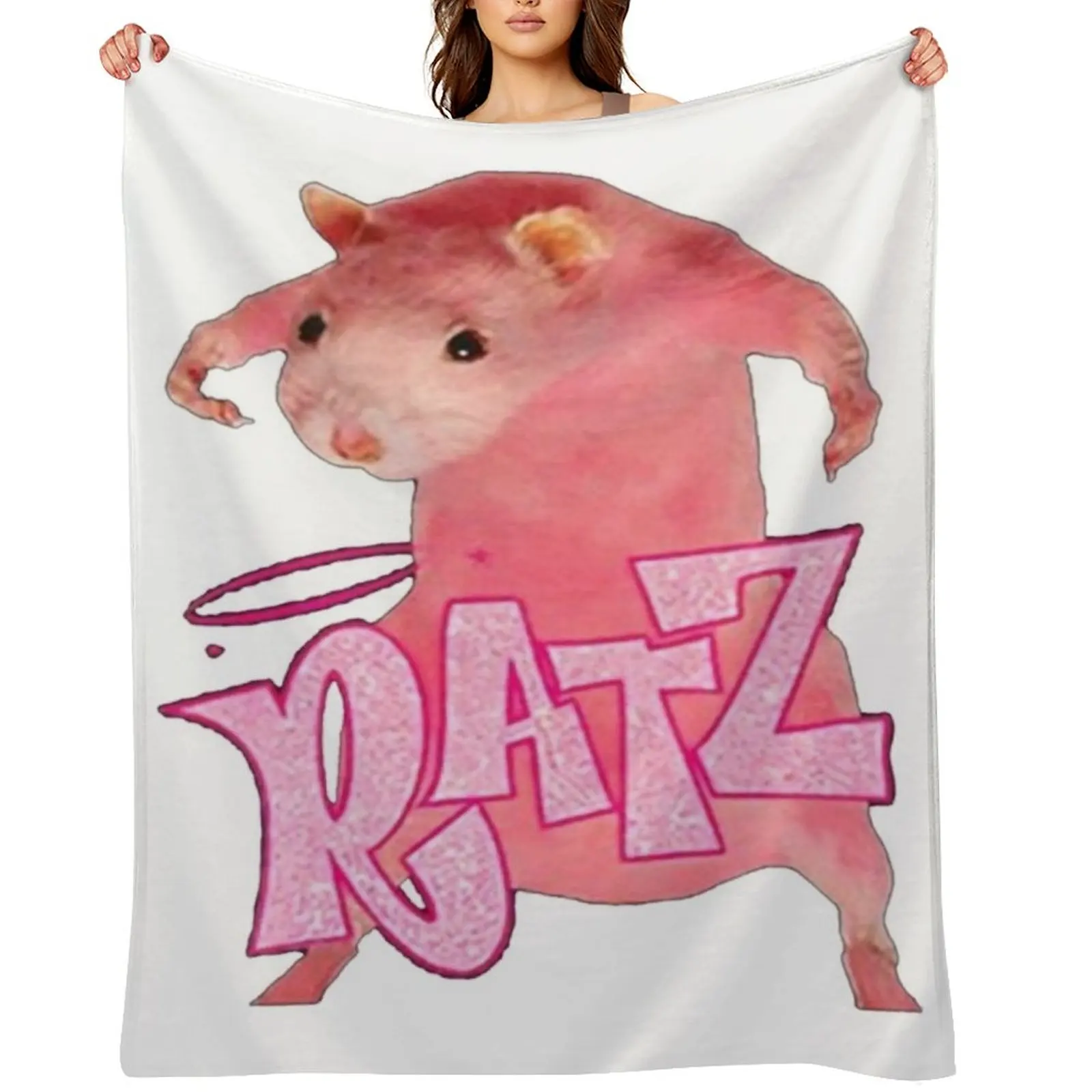 

Ratz Pink Meme Classic Throw Blanket wednesday christmas gifts Flannel Fabric Fashion Sofas Blankets