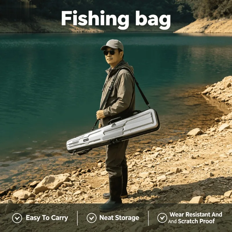 

Fishing Gear Large Capacity Hard Shell Fishing Rod Bag Scratch Resistant Wear Resistant Fishing Rod Case Rod Holder Fishing Bag