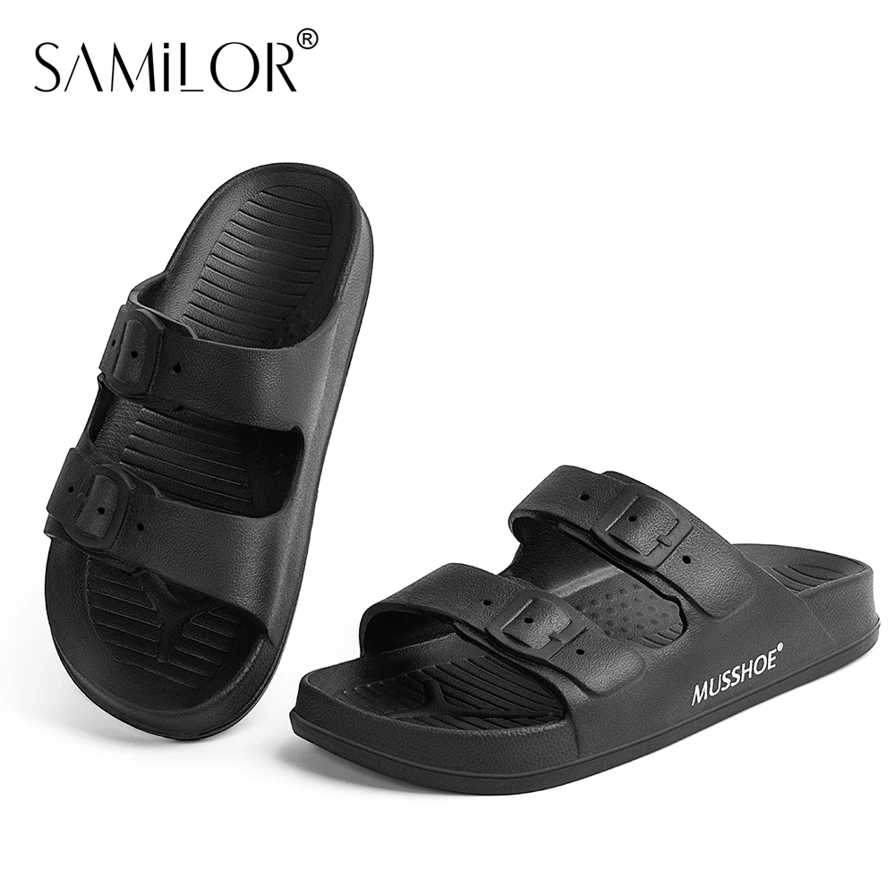 Samilor Unisex EVA Sports Slides Soft Non-Slip Sandals for Beach & Casual Wear Comfortable Lightweight Slippers for Men & Wo