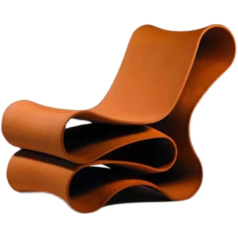 

Designer's new indoor and outdoor special-shaped leisure chair model room modern simple fiberglass noodle shape single chair