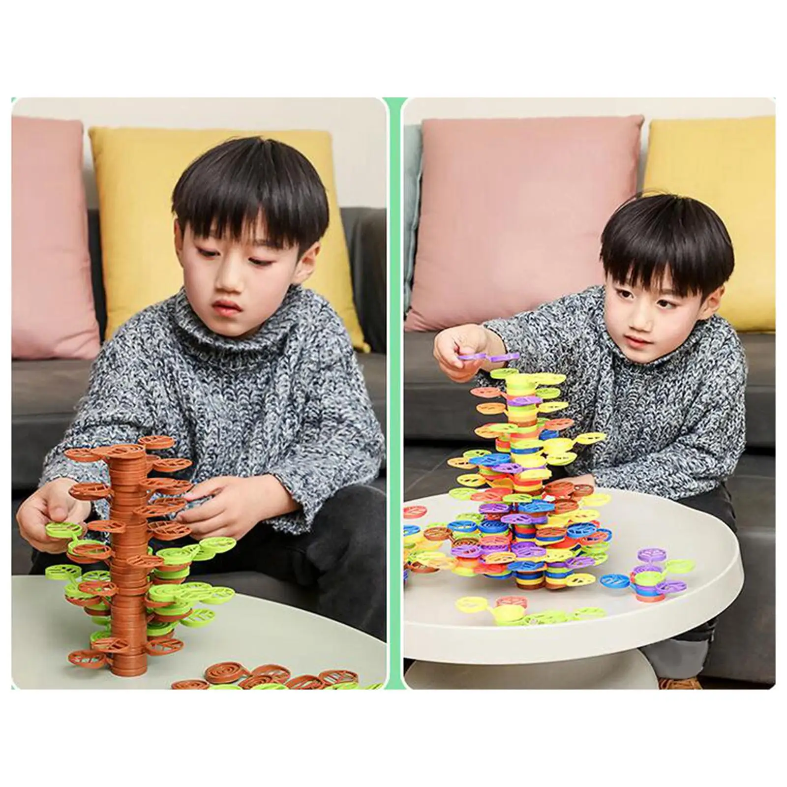 Colorful Balance Block Stacking Games Montessori Toys for Children Hand Eye Coordination Motor Skills Preschool Learning