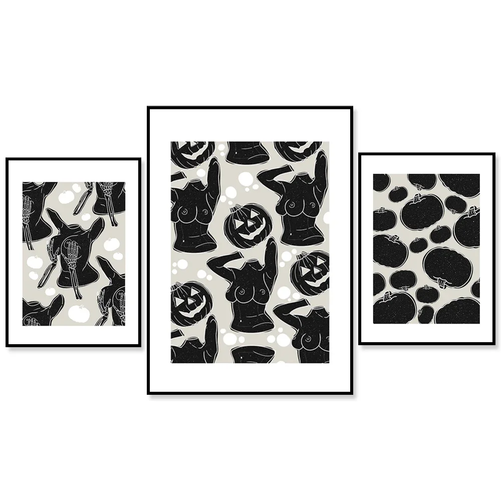 Halloween prints, ghost boobies posters, pumpkins and skull print decoration posters