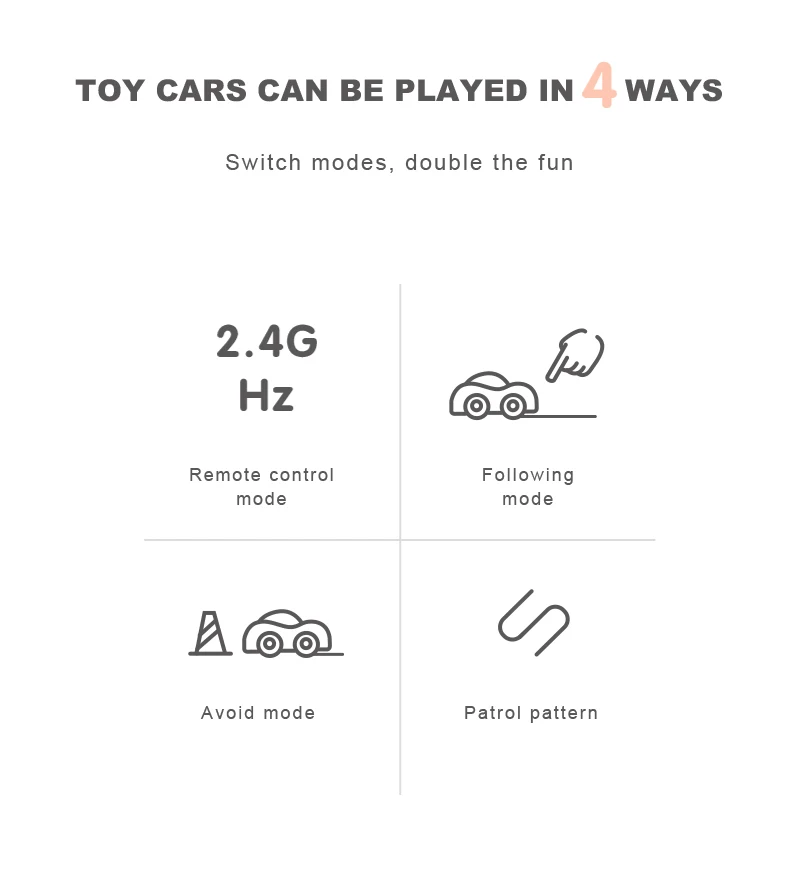 RC Intelligent Sensor Remote Control Cartoon Mini Car Remote Control Electric Car Smart Music Lighting Children Toys Gift