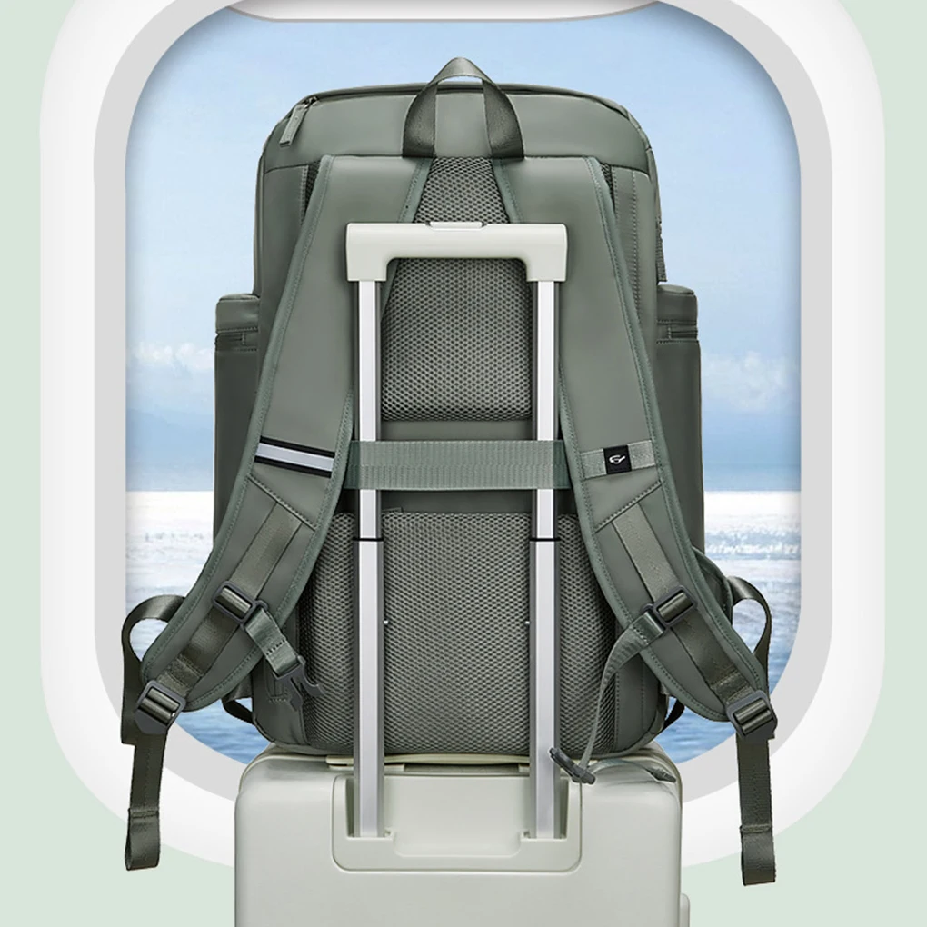 حقيبة ظهر للأعمال مع مستودع أحذية فردي، حقيبة ظهر ترفيهية خارجية متعددة الوظائف باللون الأخضر الداكن #1