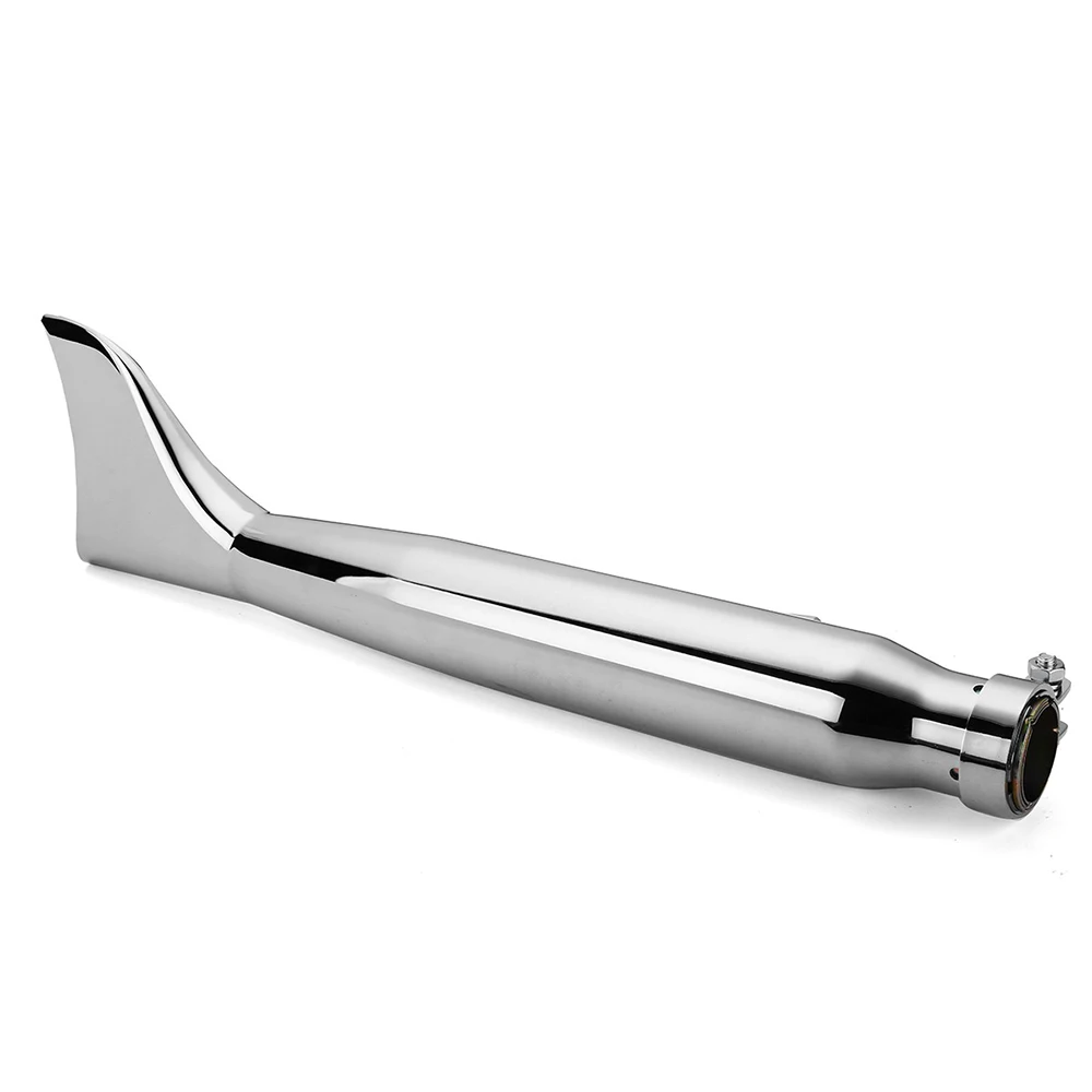 الكروم دراجة نارية العادم الأنابيب العالمي ذيل السمكة الجانب الأيسر الأيمن خمر ل Bobbers سباق الدراجة المروحية مقهى المتسابق #3