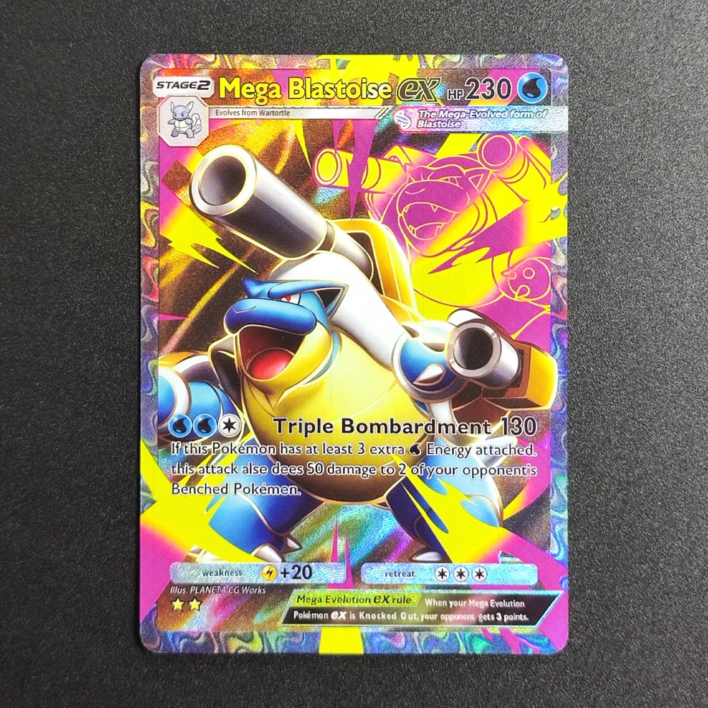 

Коллекционная карта Pokemon TCG STACE2 Mega Blastoise EX, суперредкая, классическая, для самостоятельной сборки, аниме-карта, игрушка