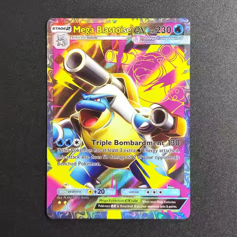 DIY Pokemon TCG Pocket Card STACE2 Mega Blastoise EX Super Rare Collectibles Card Single Classic Game Anime Cards Toys