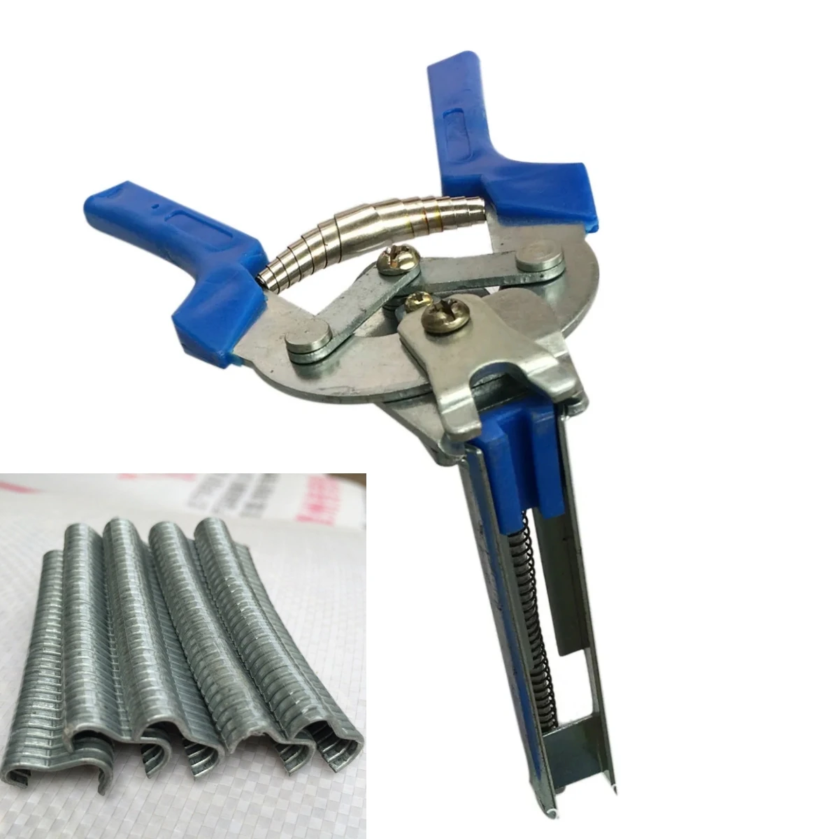 Hog Ring Tang & 600 stks M Clips Nietjes Kip Mesh Kooi Draad Hekwerk Anti-slip Handvat roestvrijstalen Handgereedschap