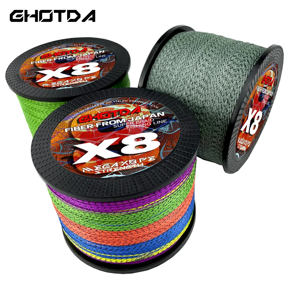 Langstrecken guss Angelschnur neues Verfahren für geruchlose Beschichtung 300m 0,14-0,50mm Salzwasser bindung Multi filament 8 Fäden