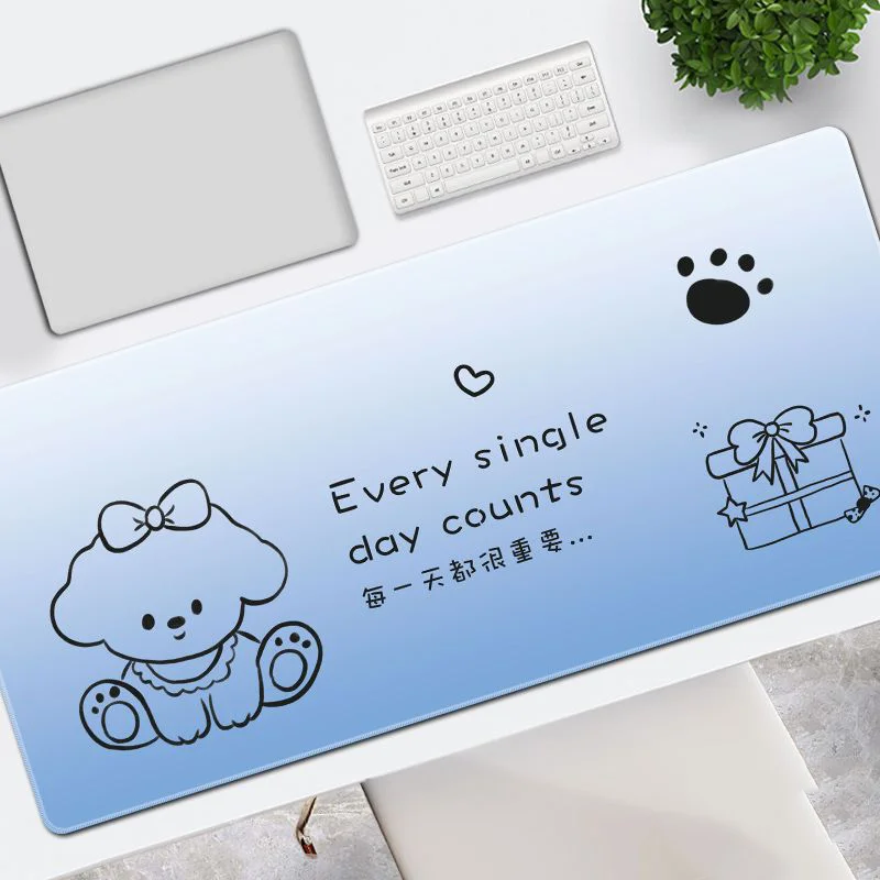 

Мультяшный милый градиентный коврик для мыши с кроликом и собакой XXL, резиновый, для киберспорта, игр, компьютера, клавиатуры, стола, декоративный коврик для рабочего стола