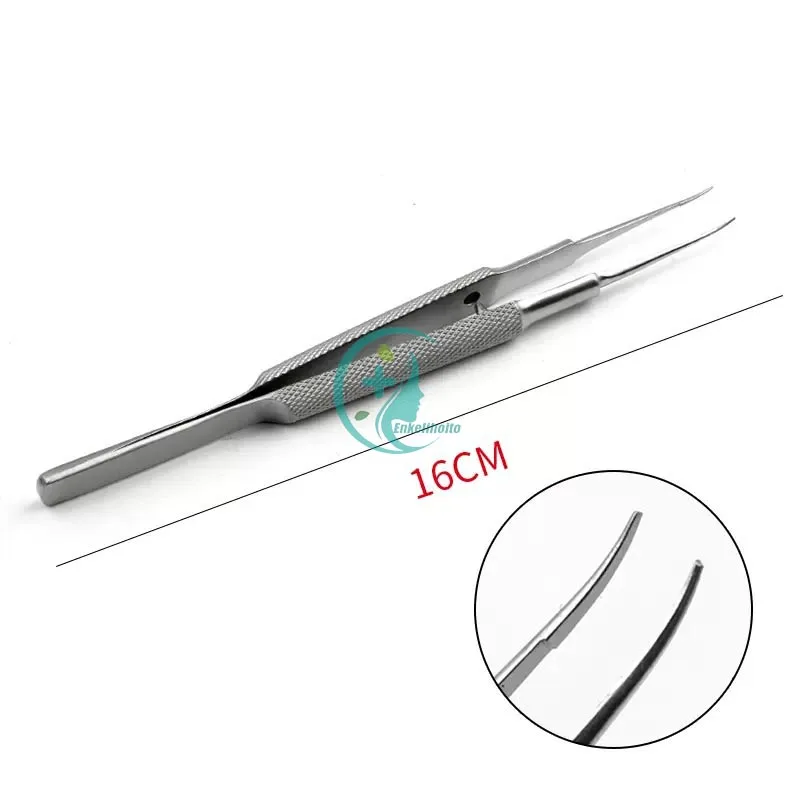 Pinças microcirúrgicas oftálmicas com plataforma dentada, Eye Surgical Instruments, Aço inoxidável