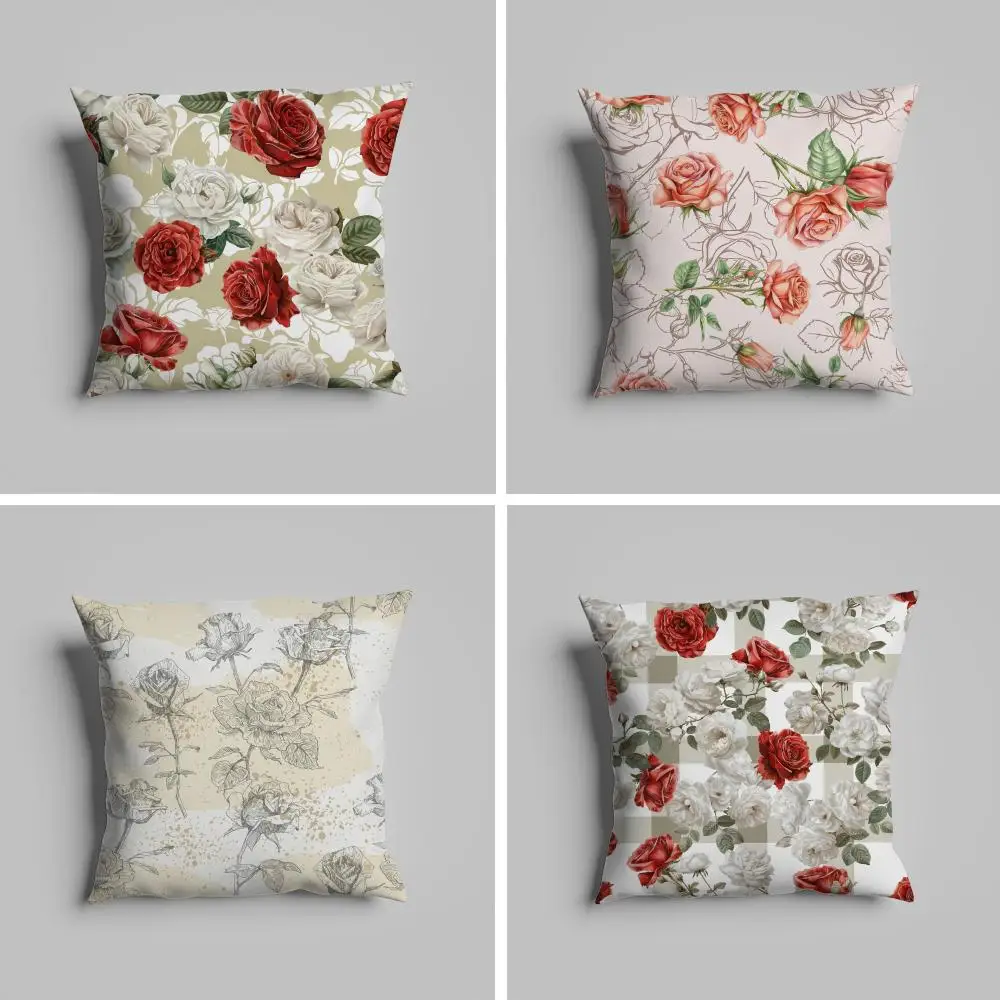 

Classic Roses Flowers Pillow Case luxurious home office, sofa decorative Multi sized car seat cushions, pillowcases