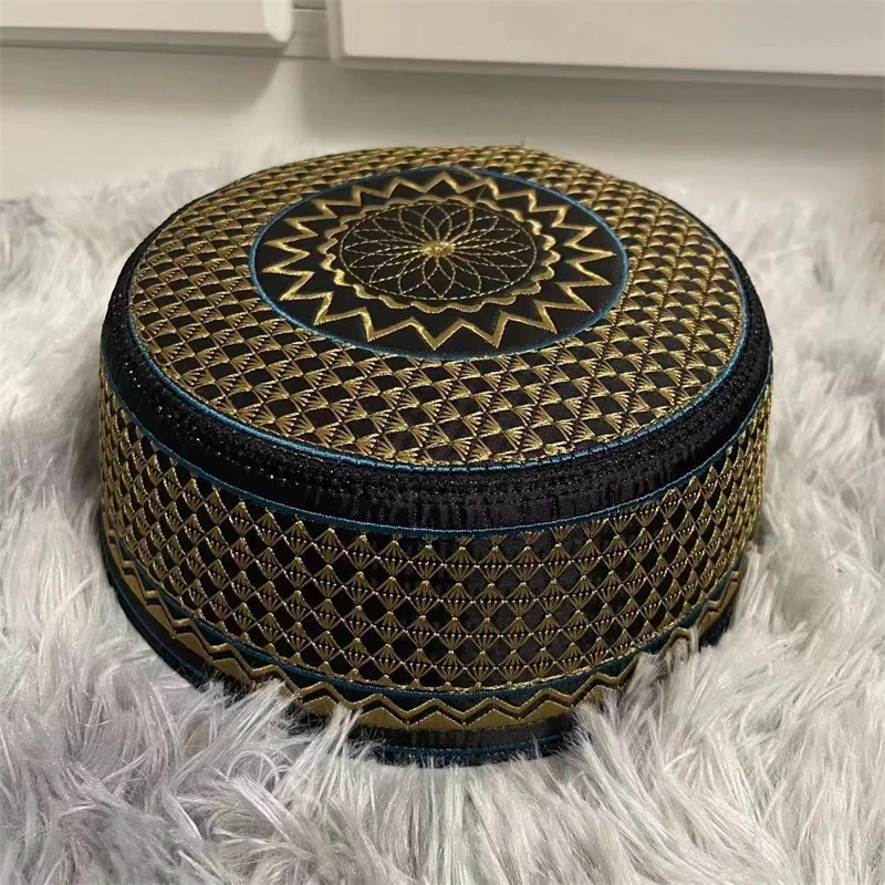 Muslim Caps For Men Tax Products Turkey Freeshipping Prayer Hat Embroidery Flattop Kufi Islamic Saudi Turban Summer 0363